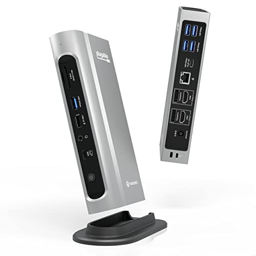 Plugable 16-in-1 Thunderbolt 4 Dock – Dual 4K Monitors for M4 MacBook Air/Pro, 100W Charging, 2X HDMI, 2X DisplayPort, 2.5G Ethernet, 7X USB, MicroSD/SD Card Reader, Audio, Windows & USB4 Compatible
