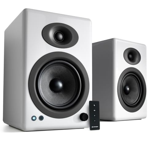 Audioengine A5 Powered Bookshelf Speakers - Premium 150W Stereo Speakers for Music, Gaming, Turntables, Home Theater Systems - Powerful Studio Monitors