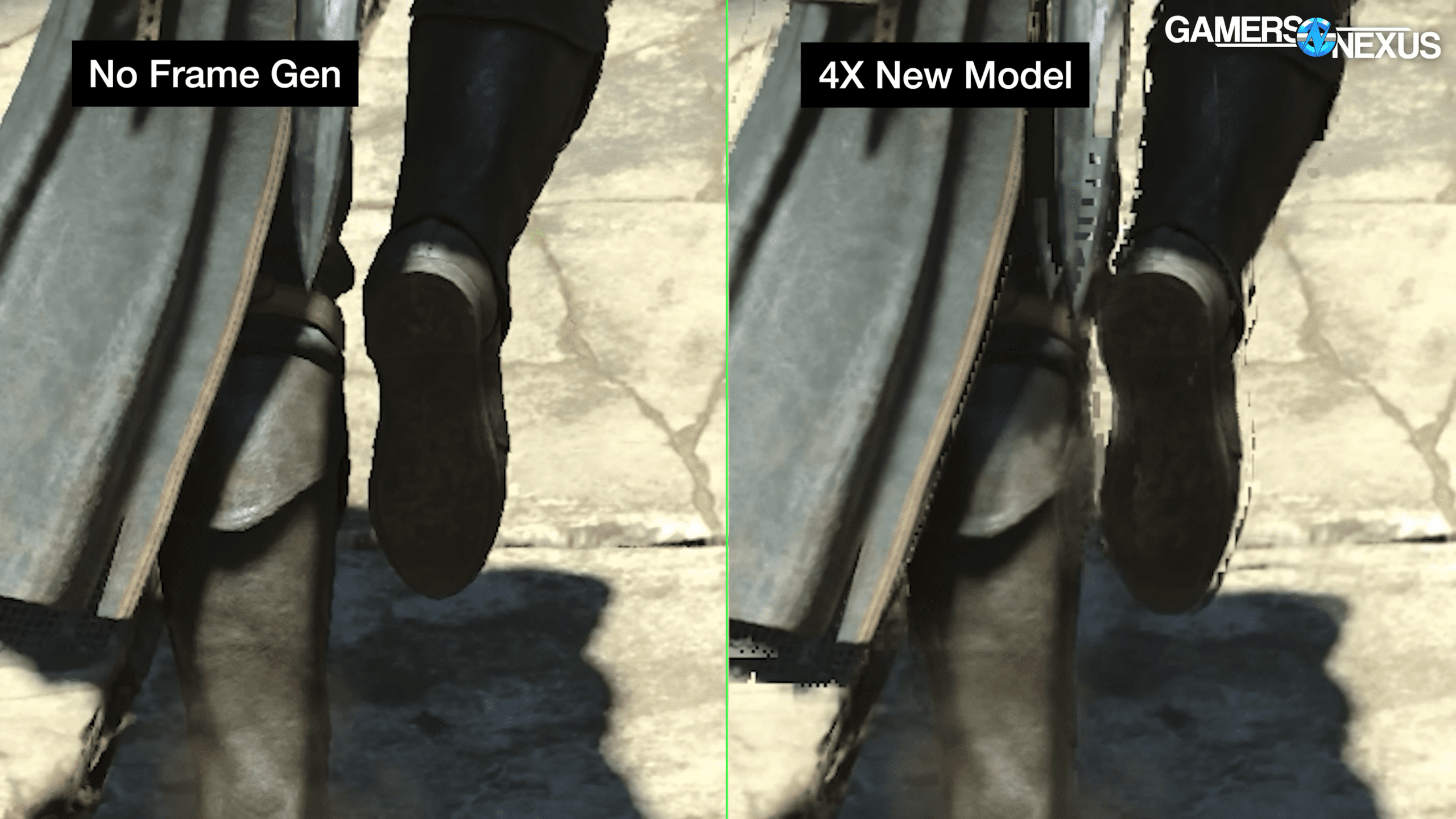comparison of AI generated frames from DLSS 4